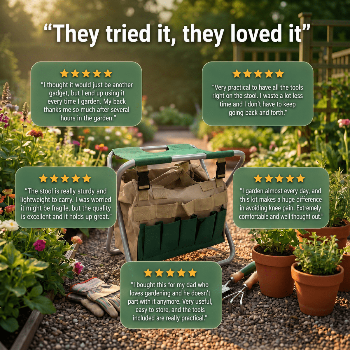 Gardening Stool | Enjoy Gardening Again Without Pain - Verdorin – Kit de jardinage